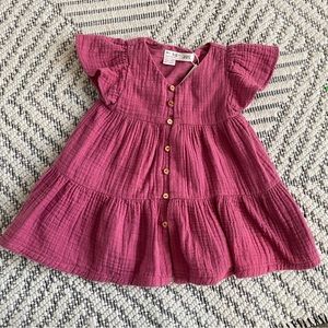 Zara Baby Girls Pink Tiered Dress | Size 12-18 months